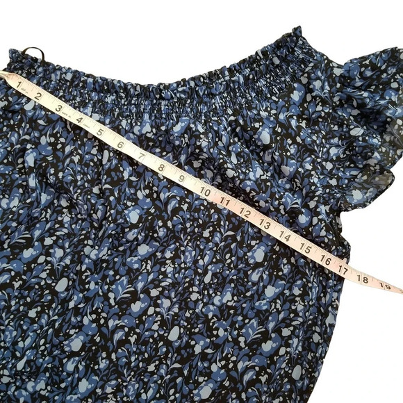 Collective Concepts Womens Maxi One Shoulder Floral Dress S Blue Tiered new - Picture 8 of 11